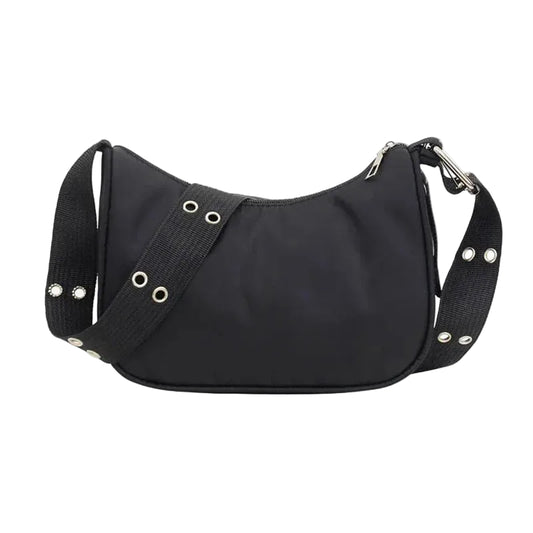 BBB8 Damen Schultertasche schwarz Nylon Handtasche