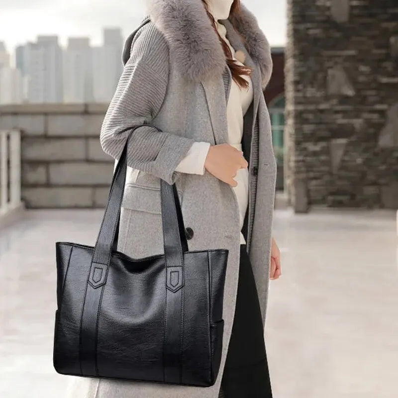 BBB3 Damen Tote Vintage Leder Handtasche groß