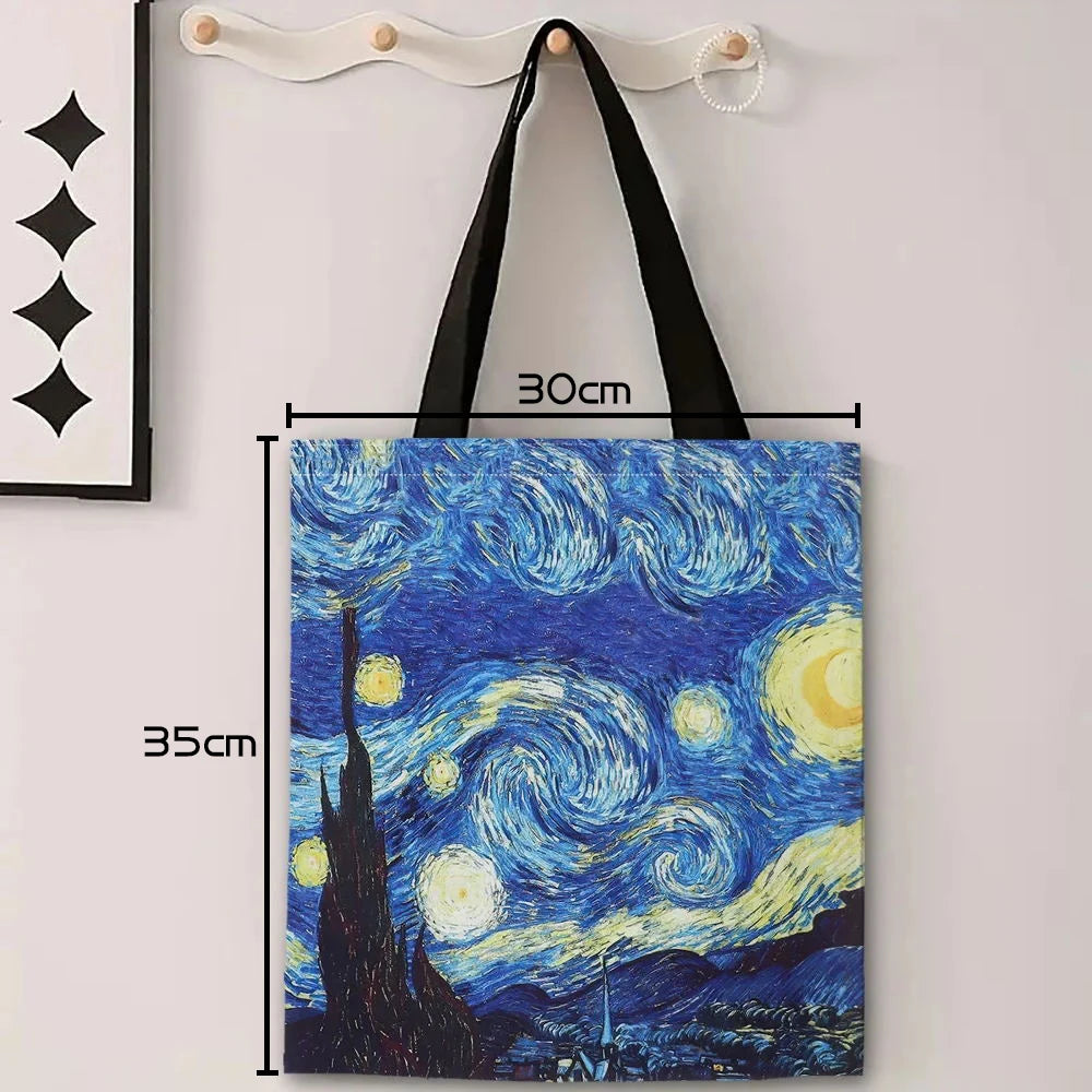 BBB5 Damen van Gogh Canvas Sternennacht Vintage Tasche