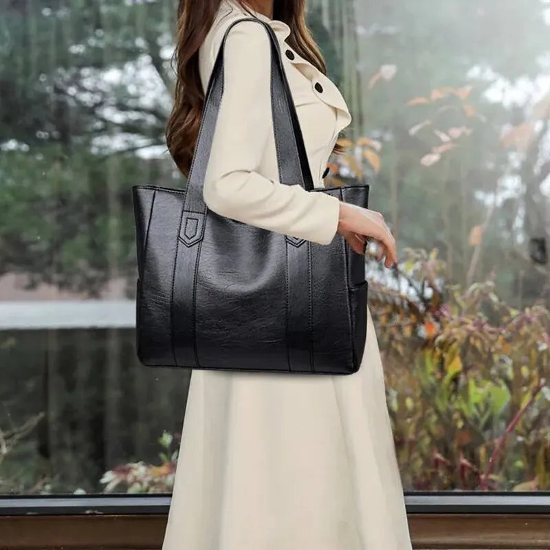 BBB3 Damen Tote Vintage Leder Handtasche groß