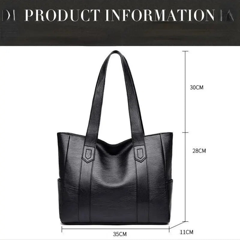 BBB3 Damen Tote Vintage Leder Handtasche groß